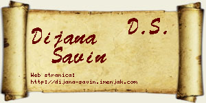 Dijana Savin vizit kartica